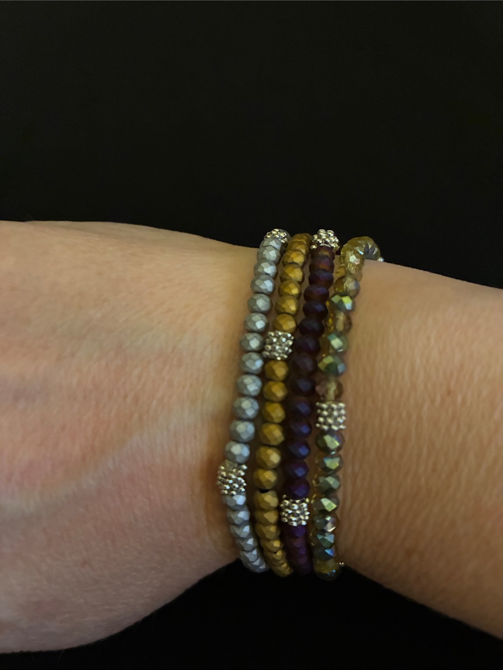 Multi-Color Beaded Stretch Bracelet Set - Women Jewelry - Picture 2 of 2